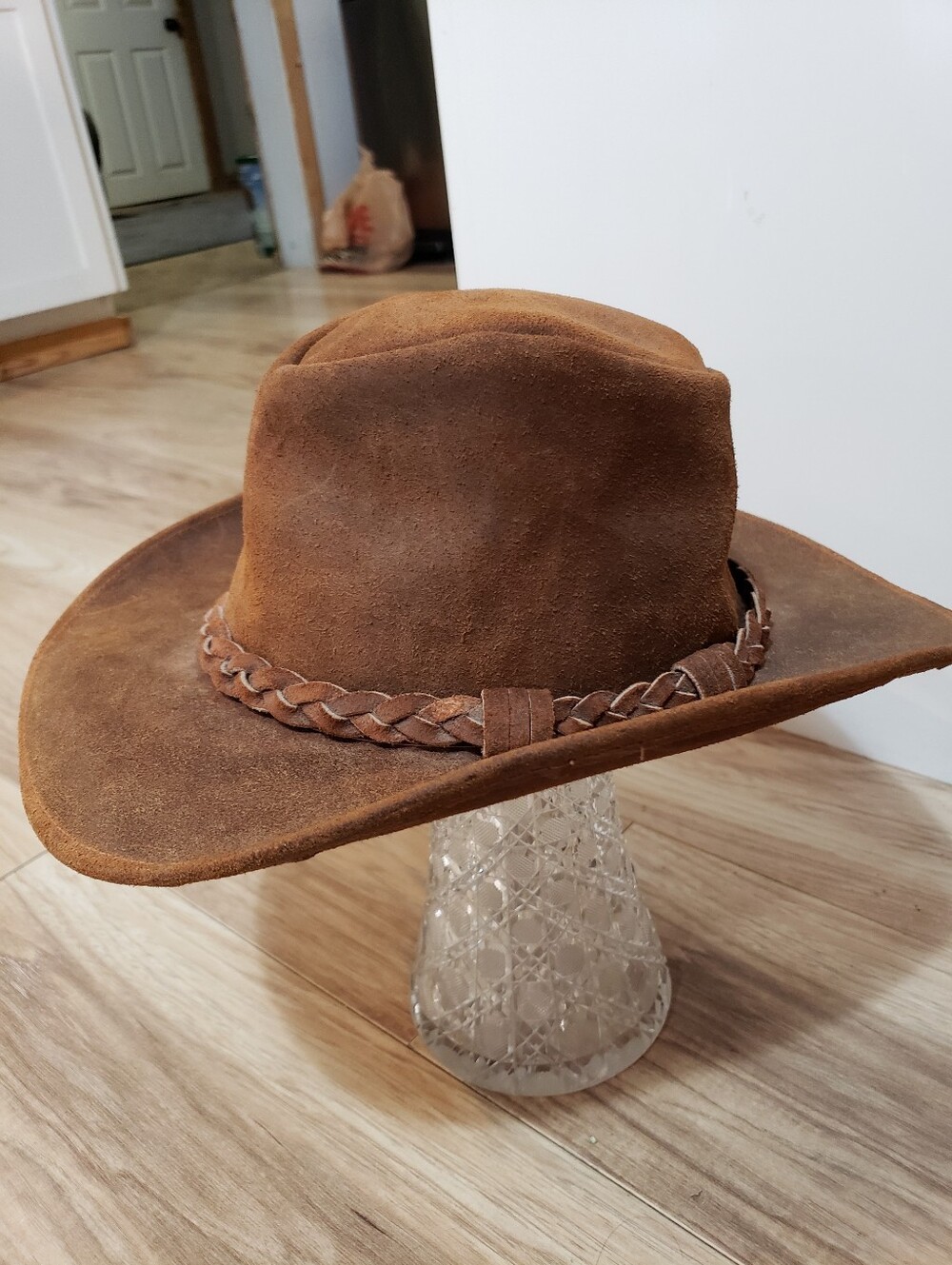 Western Genuine Leather Brown  Minnetonka Outback Hat Braided Band Med Unisex